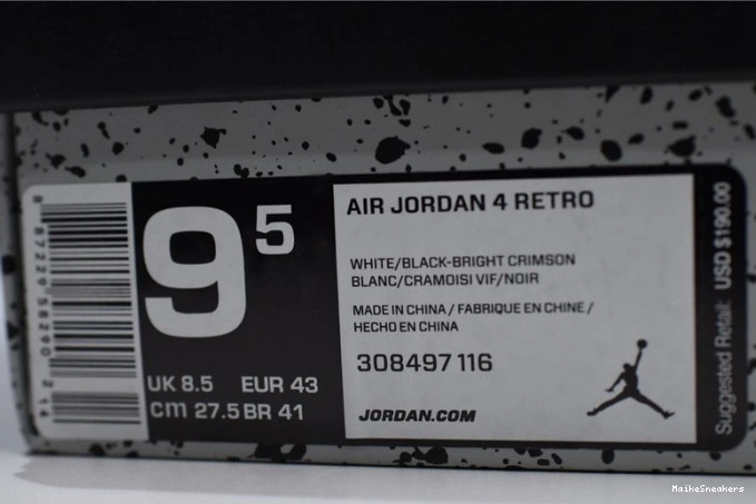 MaikeSneakers Hot Jordan Lava Retro Air 4 308497-116 0814